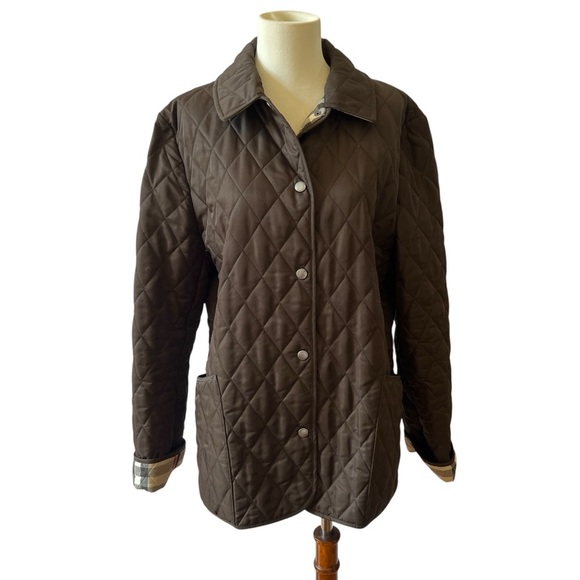 Burberry Jackets & Blazers - BURBERRY BRIT QUILTED COAT L NOVA CHECK LINING OLD MONEY ENGLISH COUNTRYSIDE
